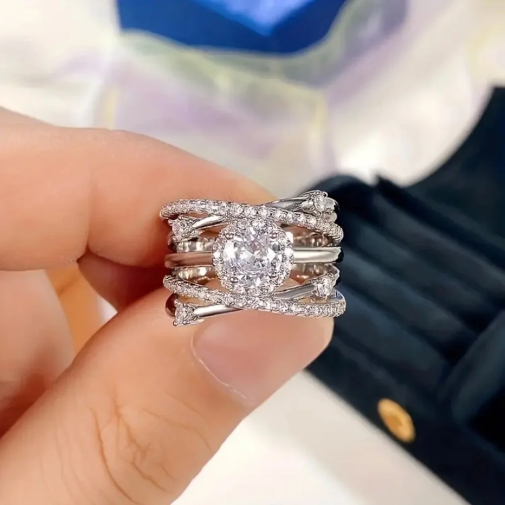 9.25 Sterling  Silver & Moissanite Women's Ring